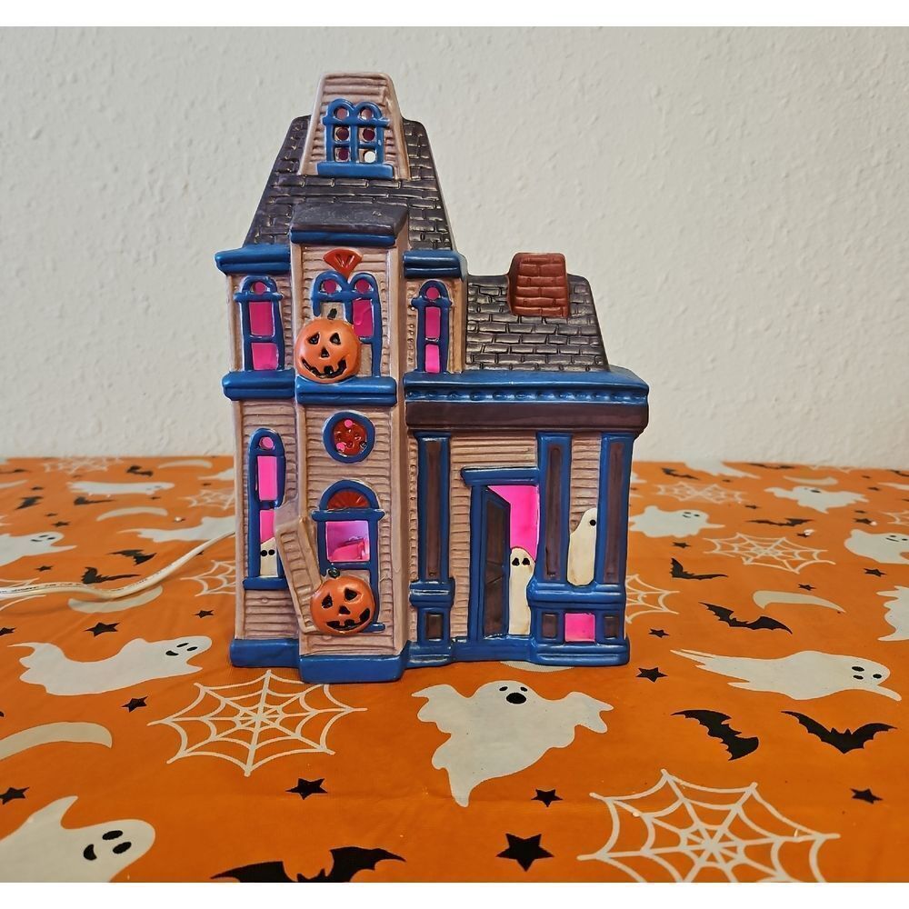 Pacific Rim Electrified Ceramic Haunted House with Lights